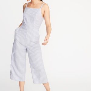 Old Navy Blue and White Stripe Jumpsuit